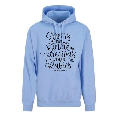 She's Far More Precious Than Jewel Bible Christian Religious Gift Unisex Surf Hoodie