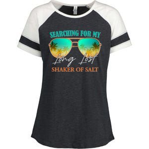 Searching For My Long Lost Shaker Of Salt Enza Ladies Jersey Colorblock Tee