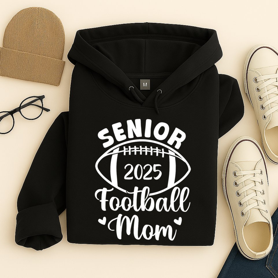 Senior Football Mom Class Of 2025 Proud Mom Of 2025 Graduate Hoodie