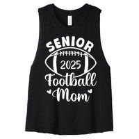 Senior Football Mom Class Of 2025 Proud Mom Of 2025 Graduate Women's Racerback Cropped Tank