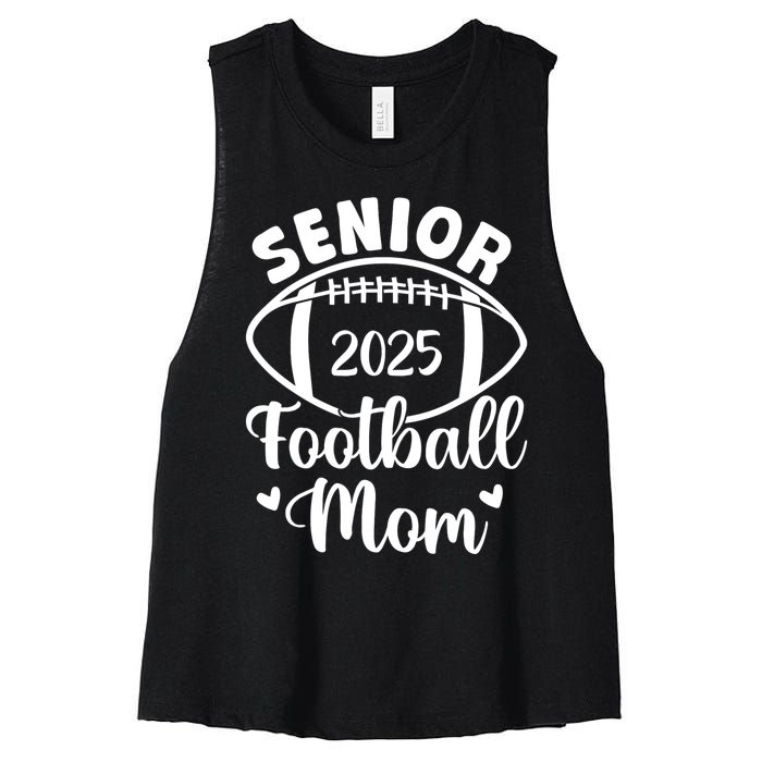 Senior Football Mom Class Of 2025 Proud Mom Of 2025 Graduate Women's Racerback Cropped Tank