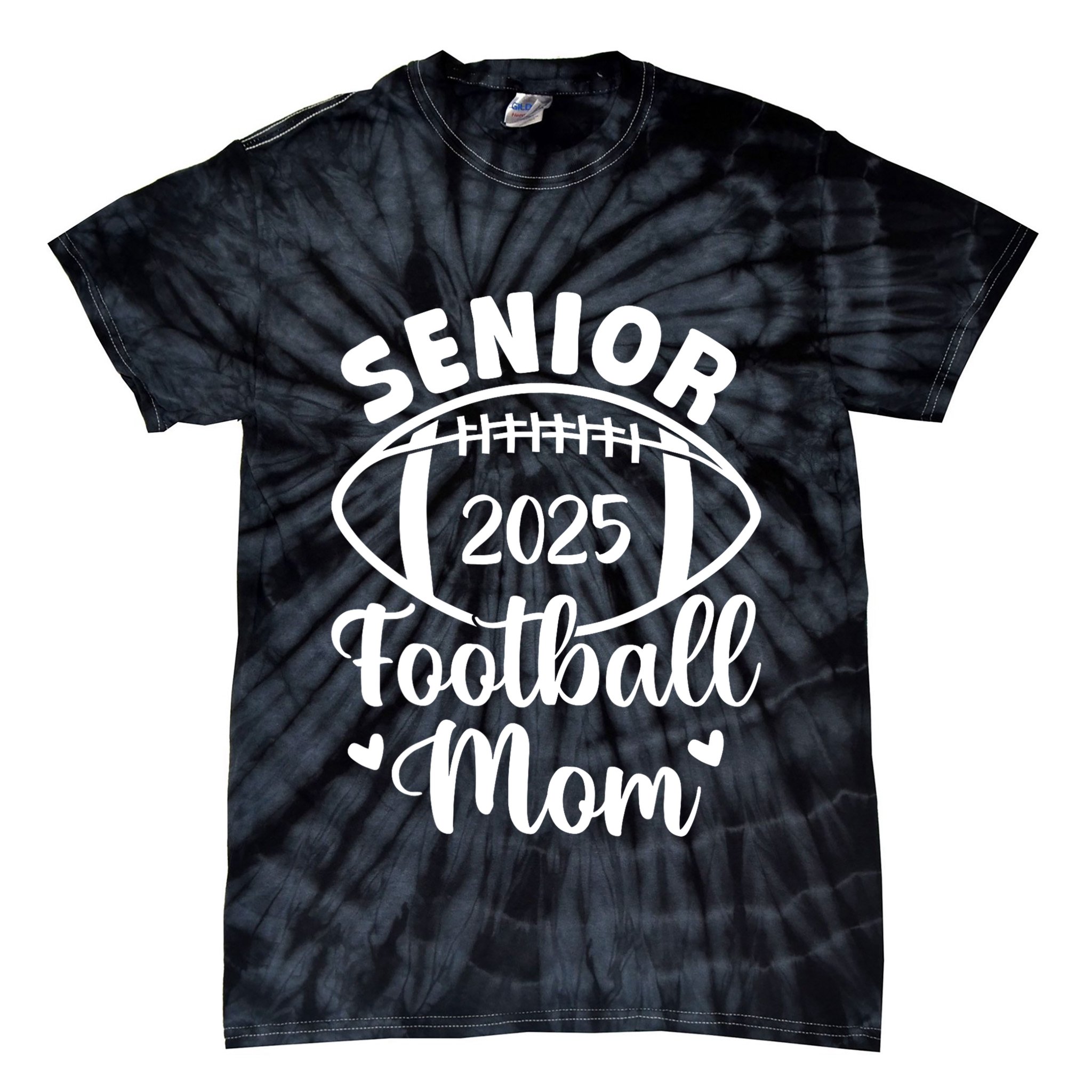 Senior Football Mom Class Of 2025 Proud Mom Of 2025 Graduate Tie-Dye T-Shirt