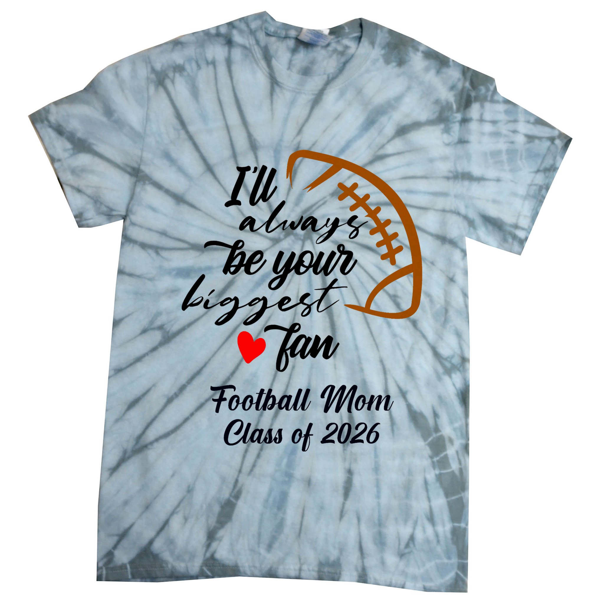 Senior Football Mom Class Of 2026 Graduation Graduate Tie-Dye T-Shirt