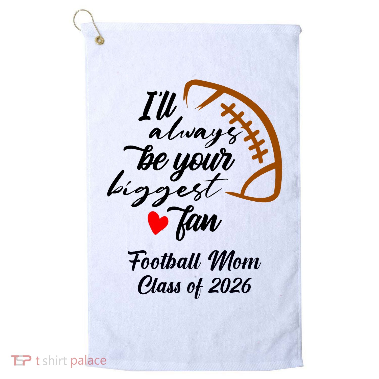Senior Football Mom Class Of 2026 Graduation Graduate Golf Towel
