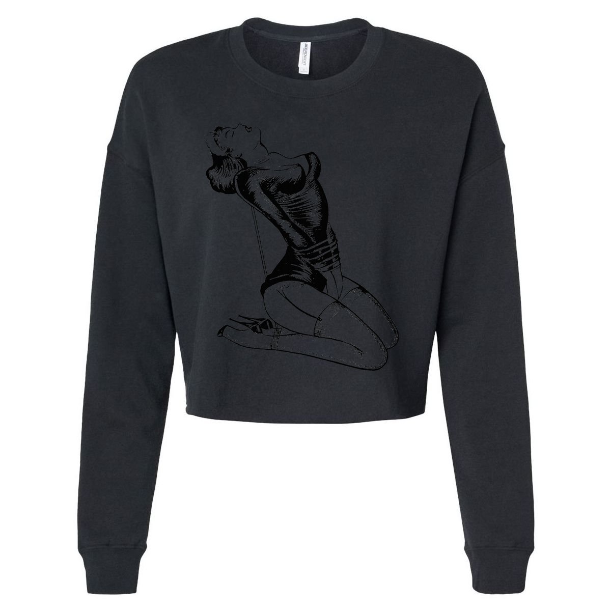 Sexy French Maid Lingerie Retro Rope Bondage Western Bdsm Cropped Pullover Crew