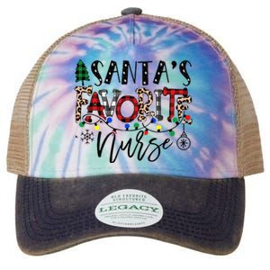 Santa's Favorite Nurse Xmas Light Santa Hat Christmas Funny Legacy Tie Dye Trucker Hat