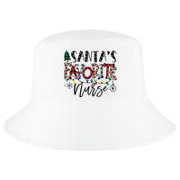 Santa's Favorite Nurse Xmas Light Santa Hat Christmas Funny Cool Comfort Performance Bucket Hat