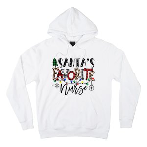 Santa's Favorite Nurse Xmas Light Santa Hat Christmas Funny Hoodie