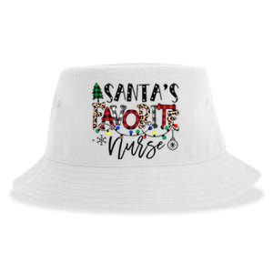 Santa's Favorite Nurse Xmas Light Santa Hat Christmas Funny Sustainable Bucket Hat