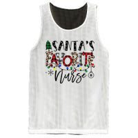 Santa's Favorite Nurse Xmas Light Santa Hat Christmas Funny Mesh Reversible Basketball Jersey Tank