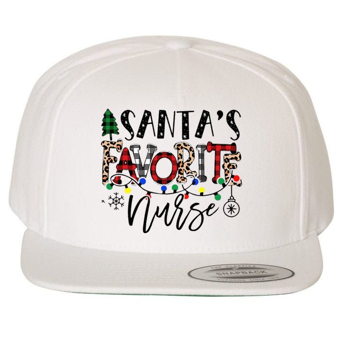 Santa's Favorite Nurse Xmas Light Santa Hat Christmas Funny Wool Snapback Cap