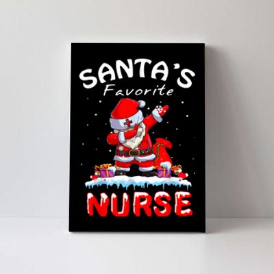 SantaS Favorite Nurse Christmas Funny Dabbing Santa Canvas