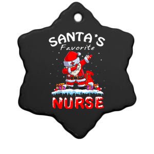 SantaS Favorite Nurse Christmas Funny Dabbing Santa Ceramic Star Ornament