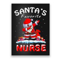 SantaS Favorite Nurse Christmas Funny Dabbing Santa Poster