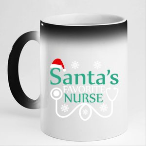 Santa Favorite Nurse Christmas Holiday Design Great Gift 11oz Black Color Changing Mug