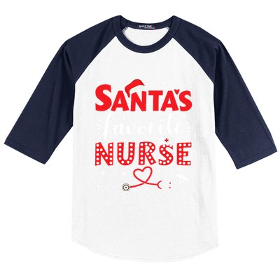 Santa Favorite Nurse For Christmas In Hospital Cute Gift Baseball Sleeve Shirt