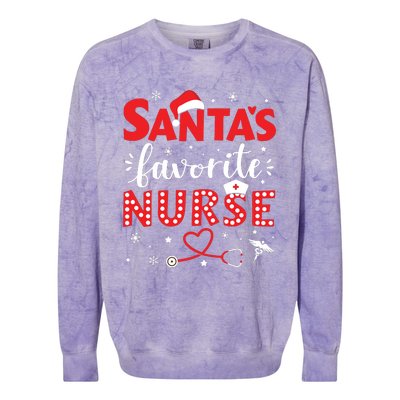 Santa Favorite Nurse For Christmas In Hospital Colorblast Crewneck Sweatshirt