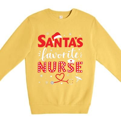 Santa Favorite Nurse For Christmas In Hospital Premium Crewneck Sweatshirt