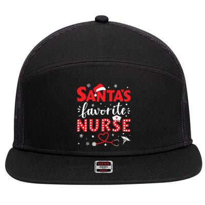 Santa Favorite Nurse For Christmas In Hospital 7 Panel Mesh Trucker Snapback Hat