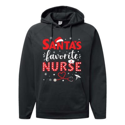 Santa Favorite Nurse For Christmas In Hospital Performance Fleece Hoodie