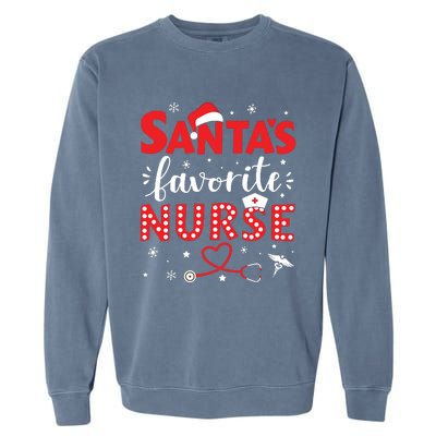 Santa Favorite Nurse For Christmas In Hospital Garment-Dyed Sweatshirt