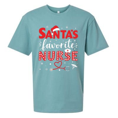 Santa Favorite Nurse For Christmas In Hospital Sueded Cloud Jersey T-Shirt