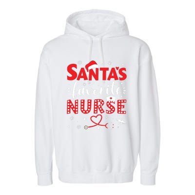 Santa Favorite Nurse For Christmas In Hospital Garment-Dyed Fleece Hoodie