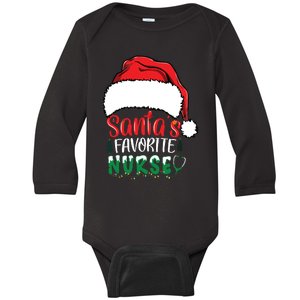 Santas Favorite Nurse Christmas Nursing Baby Long Sleeve Bodysuit