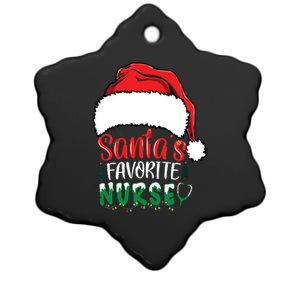 Santas Favorite Nurse Christmas Nursing Ceramic Star Ornament