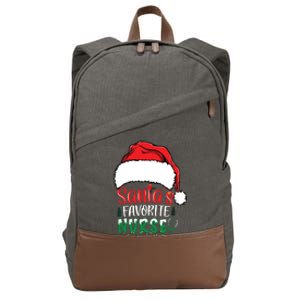 Santas Favorite Nurse Christmas Nursing Cotton Canvas Backpack