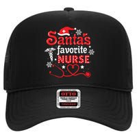 Santas Favorite Nurse Christmas High Crown Mesh Back Trucker Hat