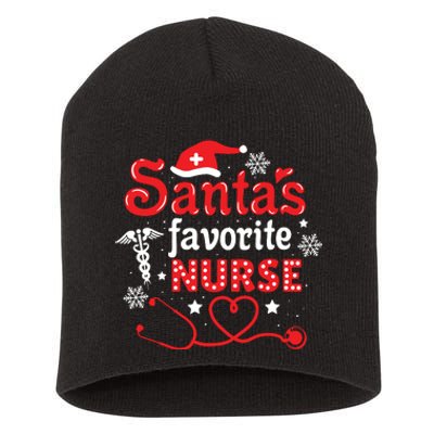 Santas Favorite Nurse Christmas Short Acrylic Beanie