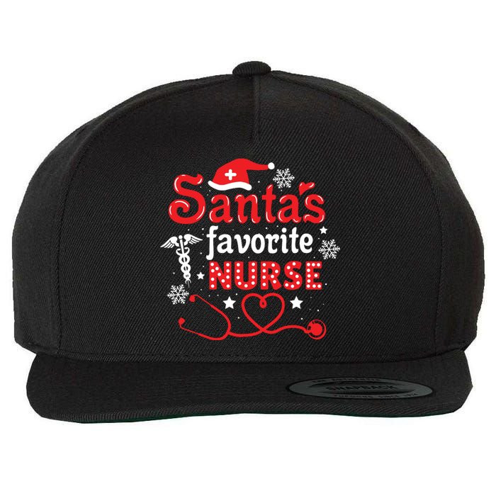 Santas Favorite Nurse Christmas Wool Snapback Cap