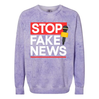 Stop Fake News Journalism Journalist Rights Press Freedom Colorblast Crewneck Sweatshirt