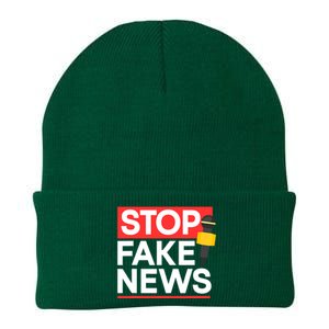 Stop Fake News Journalism Journalist Rights Press Freedom Knit Cap Winter Beanie