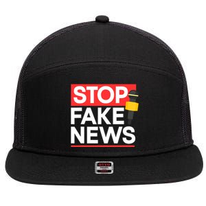 Stop Fake News Journalism Journalist Rights Press Freedom 7 Panel Mesh Trucker Snapback Hat