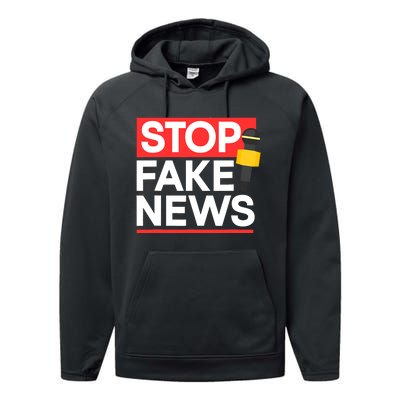 Stop Fake News Journalism Journalist Rights Press Freedom Performance Fleece Hoodie