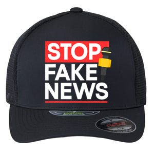 Stop Fake News Journalism Journalist Rights Press Freedom Flexfit Unipanel Trucker Cap