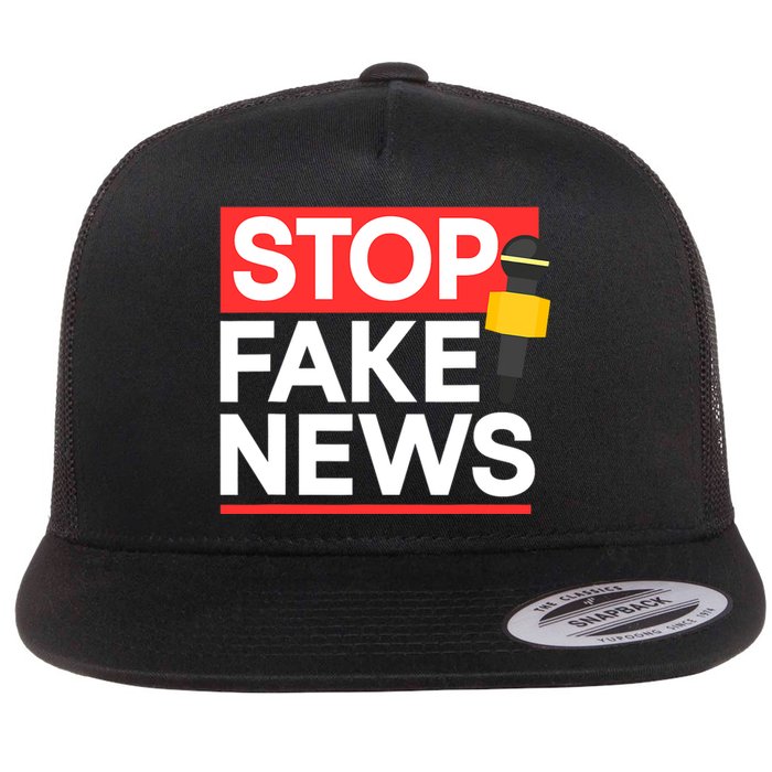 Stop Fake News Journalism Journalist Rights Press Freedom Flat Bill Trucker Hat