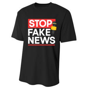 Stop Fake News Journalism Journalist Rights Press Freedom Performance Sprint T-Shirt