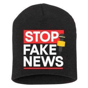 Stop Fake News Journalism Journalist Rights Press Freedom Short Acrylic Beanie