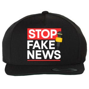 Stop Fake News Journalism Journalist Rights Press Freedom Wool Snapback Cap