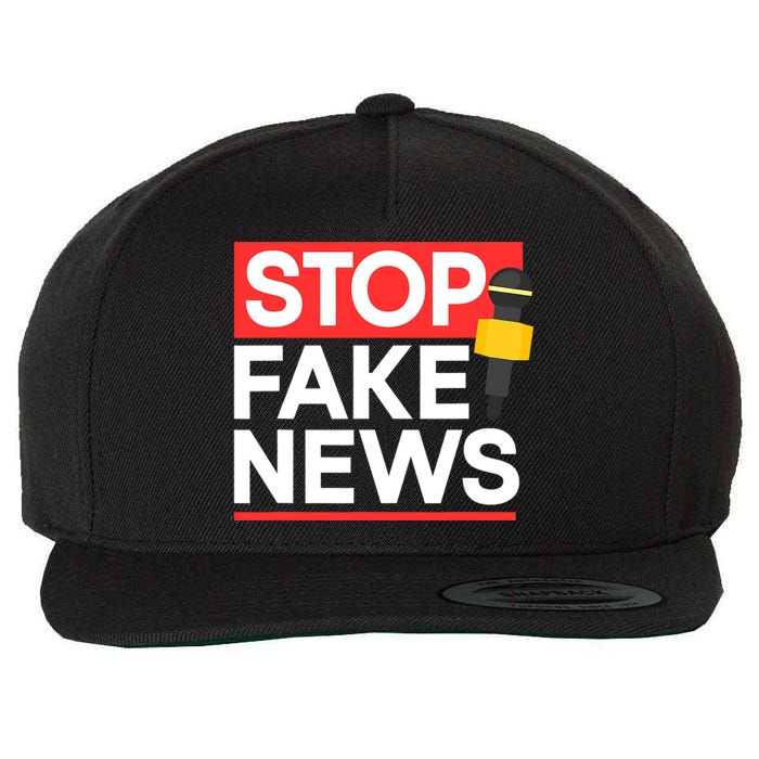 Stop Fake News Journalism Journalist Rights Press Freedom Wool Snapback Cap