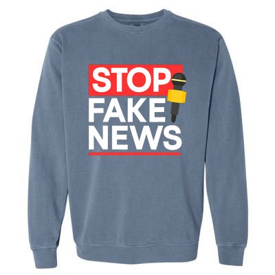 Stop Fake News Journalism Journalist Rights Press Freedom Garment-Dyed Sweatshirt