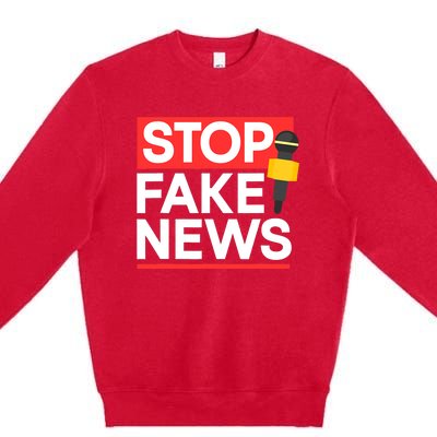 Stop Fake News Journalism Journalist Rights Press Freedom Premium Crewneck Sweatshirt