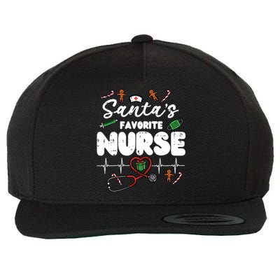 Santas Favorite Nurse Christmas Xmas Nursing Scrub Top Women Wool Snapback Cap