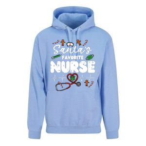 Santas Favorite Nurse Christmas Xmas Nursing Scrub Top Women Unisex Surf Hoodie