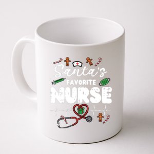 Santas Favorite Nurse Christmas Xmas Nursing Scrub Top Women Coffee Mug