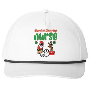 Santas Favorite Nurse Christmas Xmas Nursing Scrub Top Women Snapback Five-Panel Rope Hat