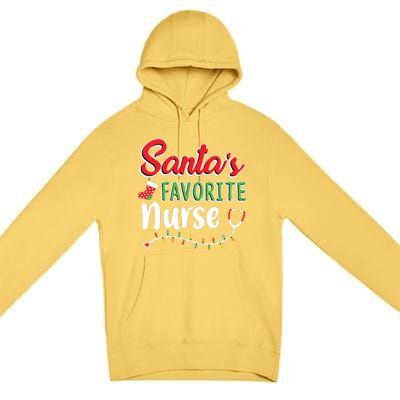 Santas Favorite Nurse Cute Merry Xmas Party Crew Premium Pullover Hoodie